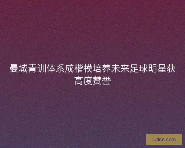 曼城青训体系成楷模培养未来足球明星获高度赞誉